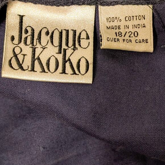 Vintage Women's 90's Geometric Stripe Vest 18/20 Jacque & Koko Blue - Picture 4 of 4